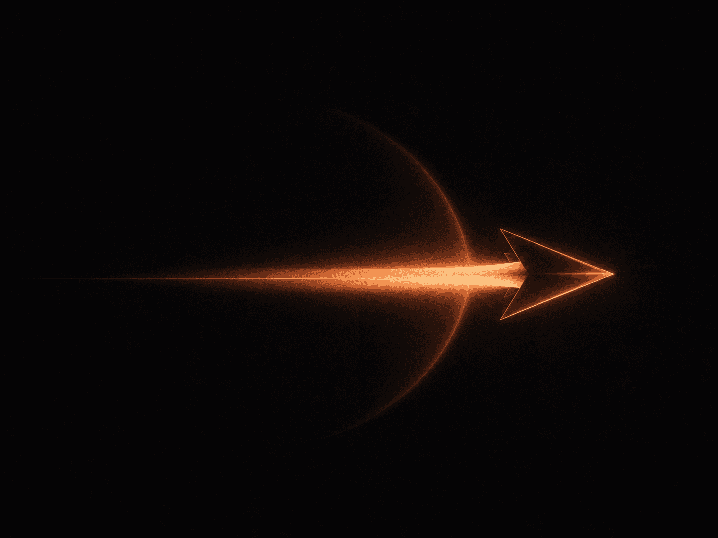 A delta wing breaking through a shockwave, leaving a long light trail